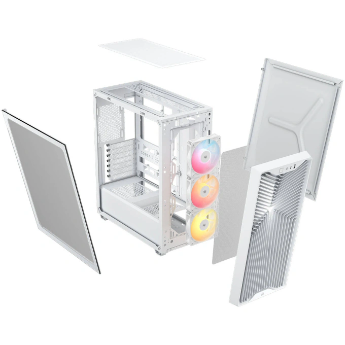 Carcasă PC CORSAIR 3200D RS ARGB, Mid Tower, ATX, Tempered Glass, White - Imagine 7