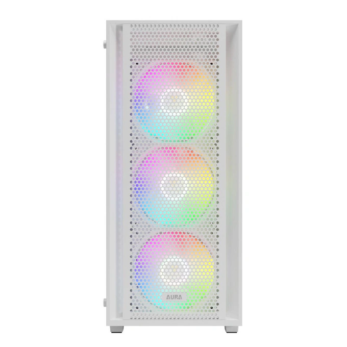 Carcasa PC GAMDIAS Aura GC2 Elite, Middle Tower, Fara sursa, ARGB, White - Imagine 5