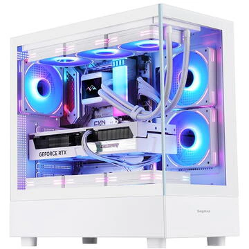 Carcasa PC Segotep Endura Pro Plus White – design modern, răcire avansată și compatibilitate extinsă - Imagine 1