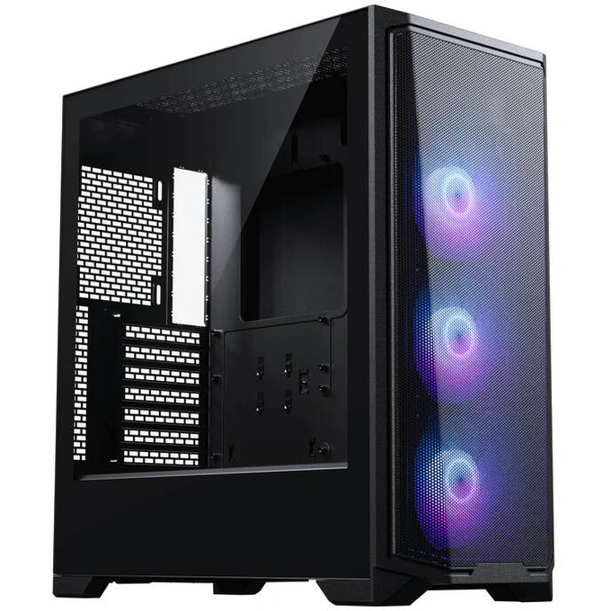 Carcasă Phanteks Eclipse G370A, Mid-Tower, E-ATX/ATX/Micro-ATX/Mini-ITX, Mesh Airflow + Tempered Glass, 3× DRGB Fans, Black - Imagine 1