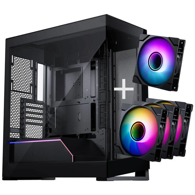 Carcasă Phanteks Eclipse G500A + Glacier One 360M25 Gen2 DRGB, Mid-Tower, E-ATX/ATX/Micro-ATX/Mini-ITX, Mesh, Tempered Glass, DRGB, White - Imagine 1
