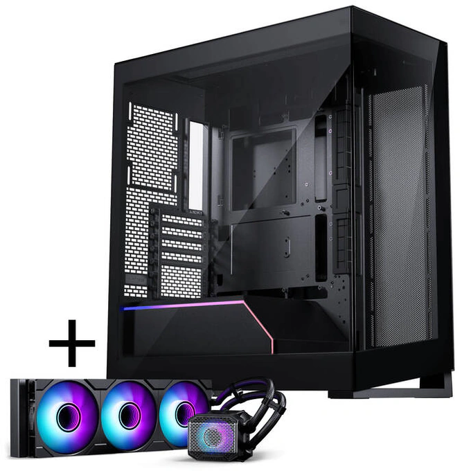 Carcasă Phanteks NV5 MK2 + Glacier One 360M25 Gen2 DRGB, Mid-Tower, ATX/Micro-ATX/Mini-ITX, Tempered Glass, DRGB, Black - Imagine 1