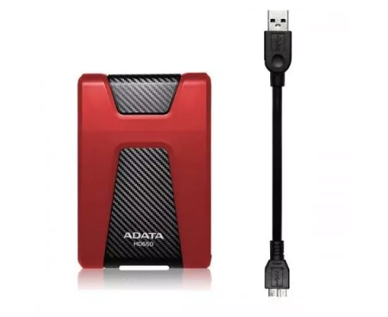HDD portabil ADATA DashDrive Durable HD650 2TB USB 3.1 Red - Imagine 4