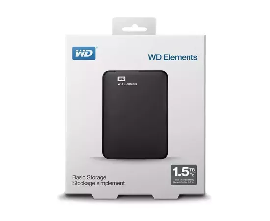 Hard Disk Extern WD Elements Portable 1.5TB, 2.5", USB 3.0, Negru (WDBU6Y0015BBK-WESN) - Imagine 1