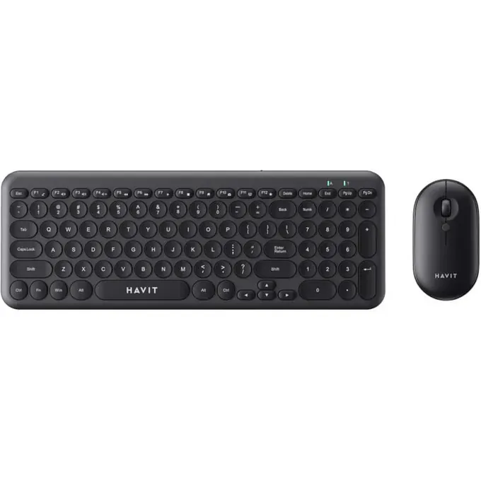 Kit Tastatura + Mouse Wireless HAVIT KB254GCM-BK, Black - Imagine 1