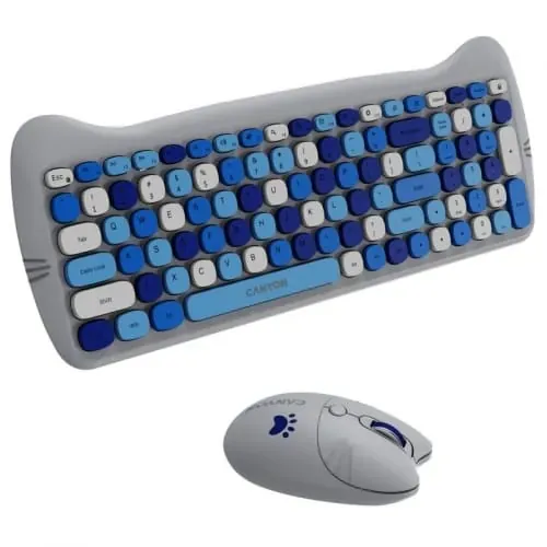 Kit Tastatura + Mouse Wireless + Mouse Pad CANYON CNS-HSETW6BL, Blue - Imagine 4