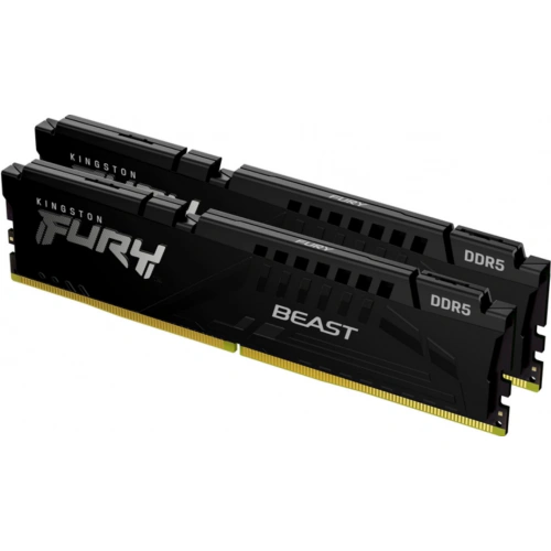 Kit Memorie Kingston Fury Beast Black Intel XMP 3.0 KF560C30BBK2-32, 32GB, DDR5-6000MHz, CL30, Dual Channel - Imagine 1