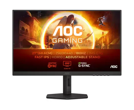Monitor Gaming LED AOC AGON Q27G4XF, 27" QHD, IPS, 180 Hz, 0.5ms, Black - Imagine 1