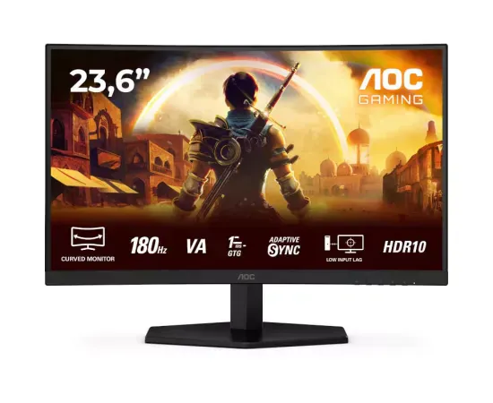 Monitor Gaming LED Curbat AOC AGON C24G42E, Full HD, 23.6", 0.5 ms, 180 Hz, Black - Imagine 1
