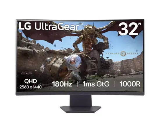 Monitor Gaming LED Curbat LG UltraGear 32GS60QC-B.AEUQ, 31.5" QHD, VA, 180 Hz, 1ms, Black - Imagine 1