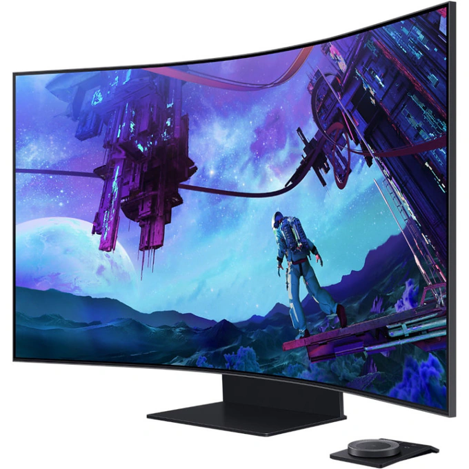 SAMSUNG Monitor Gaming LED Curbat SAMSUNG Odyssey Ark Gen 2 LS55CG970NUXDU, 55 inch UHD, 165 Hz, 1 ms, Black - IT-Fashion.ro