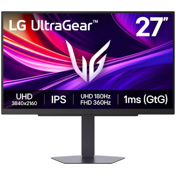 Monitor Gaming LED LG UltraGear 27G810A-B.AEU, 27 inch UHD / FHD, Dual mode 180 Hz / 360 Hz, 1 ms, Black - Imagine 1