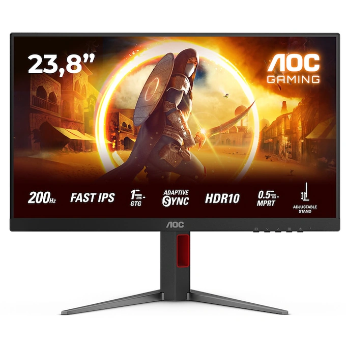 Monitor LED AOC Gaming AGON 24G4HA, 23.8 inch, FHD, IPS, 0.5 ms, 200 Hz, G-Sync Compatible, Black - Imagine 1