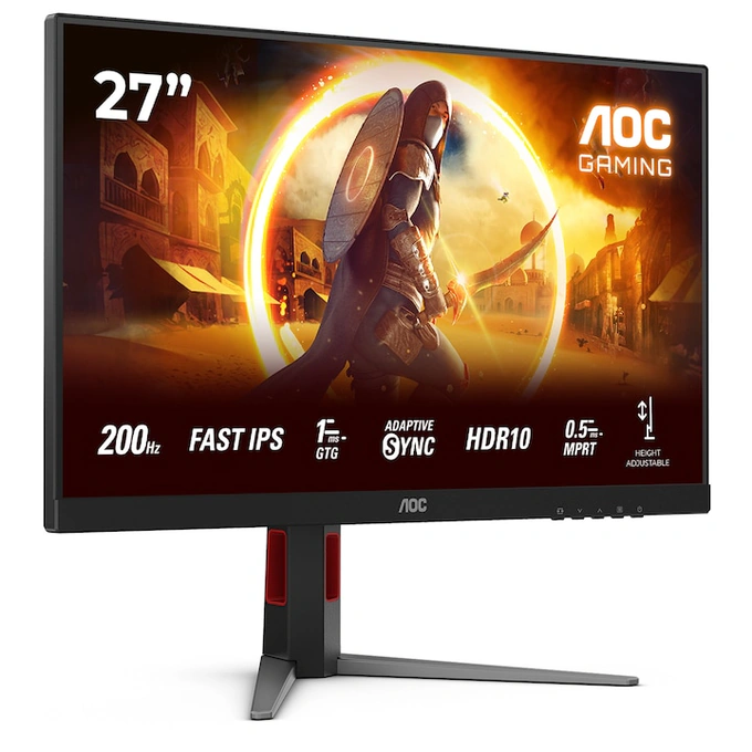 AOC Monitor LED AOC Gaming AGON 27G4HA, 27 inch, FHD, IPS,, 0.5 ms, 200 Hz, G-Sync Compatible, Black - IT-Fashion.ro