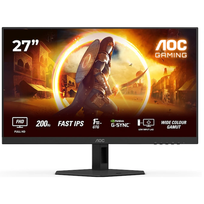 Monitor LED AOC Gaming AGON 27G4HRE, 27 inch, FHD, IPS, 0.5 ms, 200 Hz, G-Sync Compatible, Black - Imagine 1