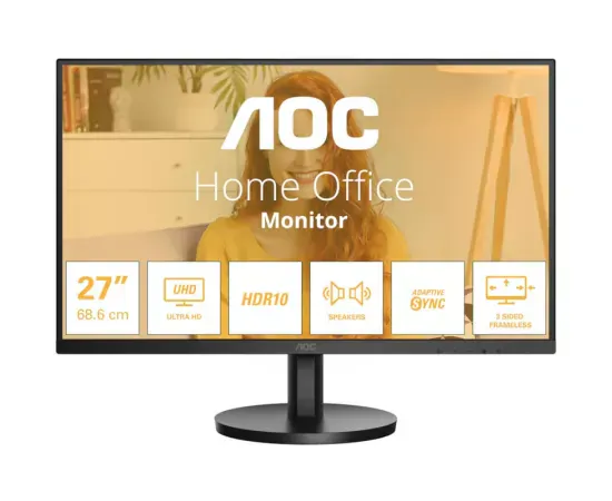 Monitor LED AOC U27B3A, 27" UHD, IPS, 4 ms, 60 Hz, Black - Imagine 1