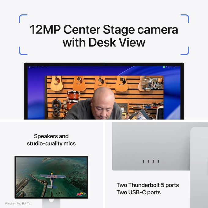 Monitor LED APPLE Studio Display XDR (2026) MFEL4RC/A, 27 inch, 5k, Sticla standard, Suport reglabil pe inclinare si inaltime, 120 Hz, Silver - Imagine 5