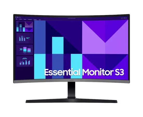 Monitor LED Curbat SAMSUNG Essential S3 LS27D392GAUXEN, Full HD, 27", 4 ms, 100 Hz, Black - Imagine 1
