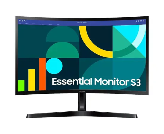 Monitor LED Curbat SAMSUNG Essential S3 S36GD LS24D366GAUXEN, Full HD, 24", 4 ms, 100 Hz, Black - Imagine 1