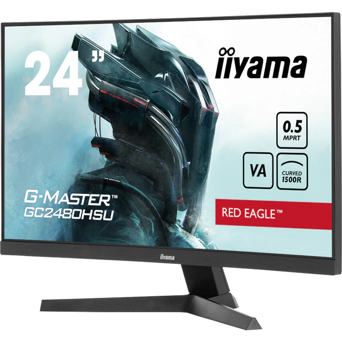 Iiyama Monitor LED Gaming Curbat IIYAMA Red Eagle G-MASTER GC2480HSU-B1, 23.6'' Full HD, 180Hz, Negru - IT-Fashion.ro