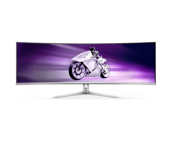 Monitor LED Gaming curbat PHILIPS 49M2C8900L/00, 48.9", IPS, QD-OLED, USB-C, 0.03 ms, 144 Hz, White - Imagine 1