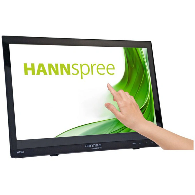 HannSpree Monitor LED HANNSPREE HT161HNB, Touchscreen, 15.6'' WXGA, 12 ms, 60 Hz, Negru - IT-Fashion.ro
