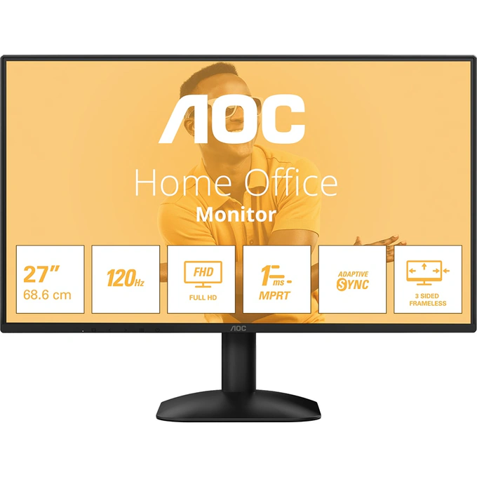 Monitor LED IPS AOC 27B31H, 27 Inch, Full HD, 120Hz, Flicker Free, 1  ms, Black - Imagine 1
