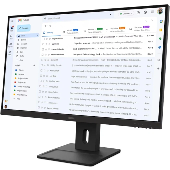 Lenovo Monitor LED LENOVO ThinkVision E27-40 64BCMAT4EU, 27" Full HD, 100Hz, 4ms, Negru - IT-Fashion.ro
