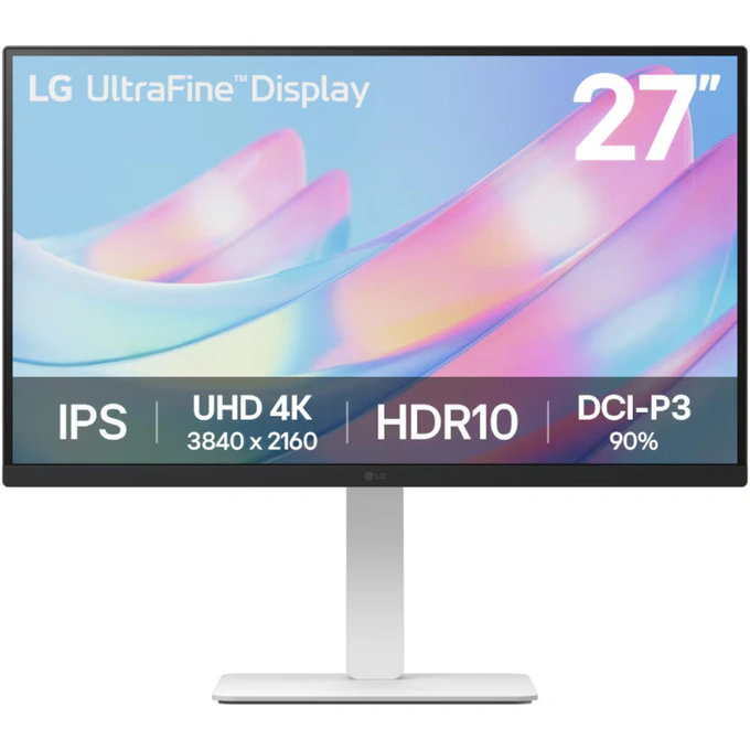 Monitor LED LG UltraFine 27US550-W.AEU, 27" UHD IPS, 60 Hz, 5 ms, White - Imagine 1