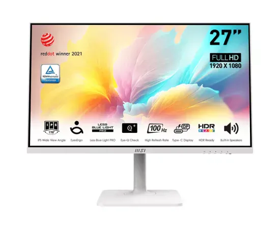 Monitor LED MSI Modern MD2712PW, 27", Full HD IPS, 100 Hz, USB-C, HDR, 1ms, Black - Imagine 1