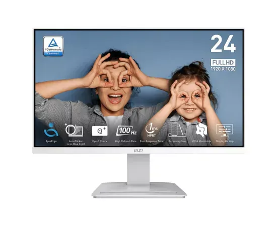 Monitor LED MSI PRO MP2412W, Full HD, 23.8", 1 ms, 100 Hz, White - Imagine 1