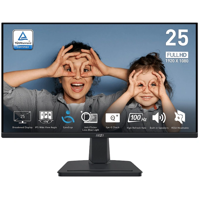 Monitor LED MSI Pro MP251, 24.5 inch, FHD, IPS, 1 ms, 100 Hz, Black - Imagine 1