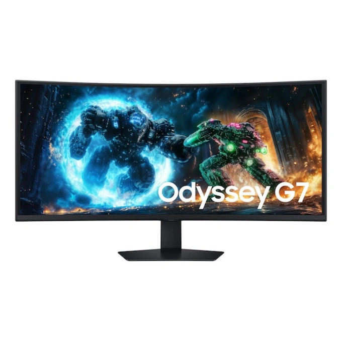 Monitor LED SAMSUNG Gaming Odyssey G7 G75F LS40FG750EUXEN, Curbat, 40 inch, UWUHD, 1 ms, 180 Hz, FreeSync Premium Pro, Black - Imagine 1