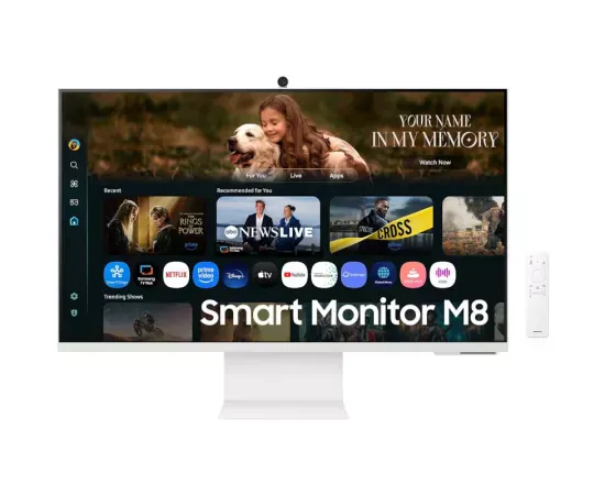 Monitor LED SAMSUNG M8 LS32FM801UUXDU, UHD, 32", 4 ms, 60 Hz, Webcam, White - Imagine 1