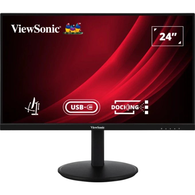 Monitor LED VIEWSONIC VG2409U-2, 23.8 inch, FHD, IPS, 4 ms, 100 Hz, USB-C, HDR, Black - Imagine 1
