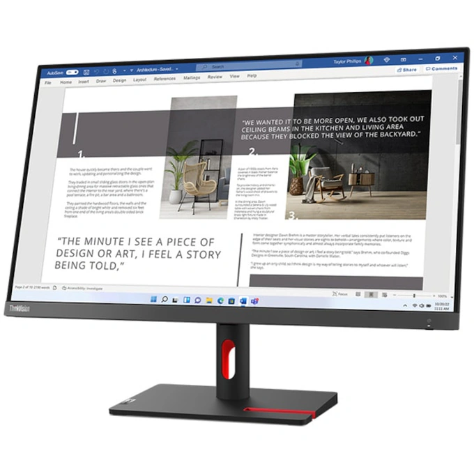 Lenovo Monitor LENOVO ThinkVision S27i-30, 27 inch IPS, Full HD, 4 ms, 300 cd/m², Storm Grey - IT-Fashion.ro