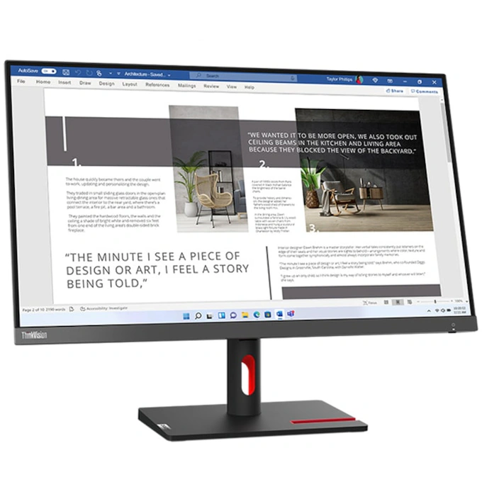 Monitor LENOVO ThinkVision S27i-30, 27 inch IPS, Full HD, 4 ms, 300 cd/m², Storm Grey - Imagine 3