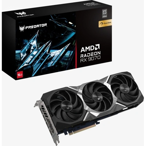 Placa video Acer AMD Radeon RX 9070 Predator BiFrost OC 16GB DP.Z4GWW.P01, GDDR6, 256 bit - Imagine 1