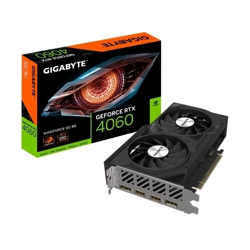 Placa video Gigabyte nVidia GeForce RTX 4060 WINDFORCE OC 8GB GV-N4060WF2OC-8GD, GDDR6, 128bit - Imagine 1