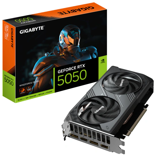 Placa video Gigabyte nVidia GeForce RTX 5050 WINDFORCE OC 8GB GV-N5050WF2OC-8GD, GDDR6, 128 bit - Imagine 1