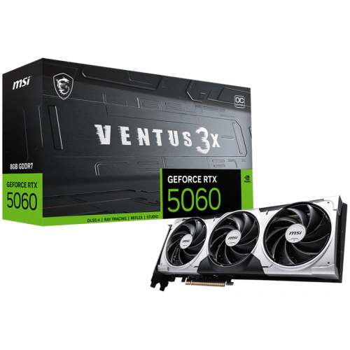Placa video MSI nVidia GeForce RTX 5060 VENTUS 3X OC 8GB GEFORCE RTX 5060 8G VENTUS 3X OC, GDDR7, 128 bit - Imagine 1