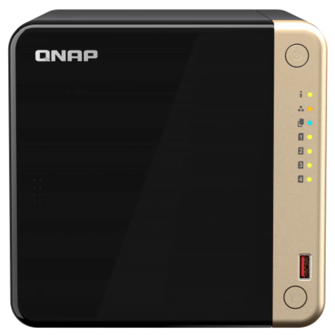 QNAP NAS QNAP TS-464-8G, 4-Bay, Intel Quad-Core, 2.5Gbps, M.2 NVMe Slots, Black - IT-Fashion.ro