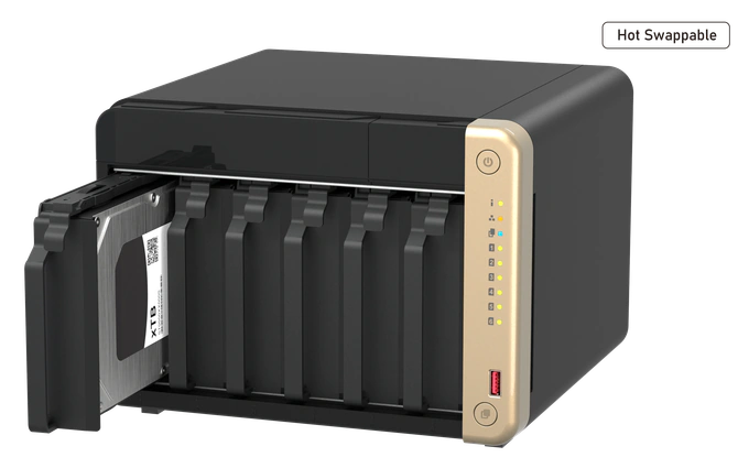 NAS QNAP TS-664-8G, 6-Bay, Intel® Celeron® N5105, 8 GB SODIMM DDR4, 2 x USB 3.2, 2 x USB 2.0 - Imagine 5