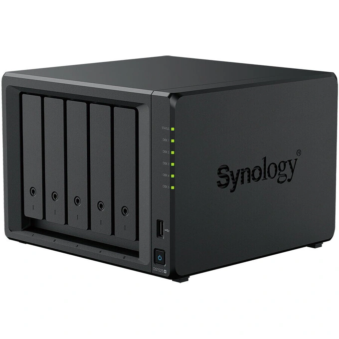 NAS Synology DS1525+, 5 Bay, AMD Ryzen Quad-Core V1500B, 8GB DDR4, M.2 NVMe, 2x 2.5GbE, 2x USB 3.2 Gen 1, 2x USB-C - Imagine 1