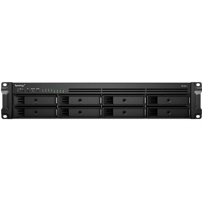 NAS Synology RS1221+, 8-Bay RackStation, Quad-Core AMD Ryzen V1500B, 4 GB ECC RAM, Hot-Swappable HDD/SSD, USB 3.2 & eSATA - Imagine 3
