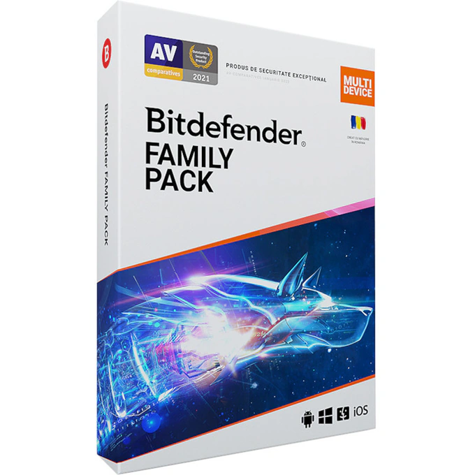 Antivirus BITDEFENDER Family Pack 2021, pentru 15 utilizatori / 1 an - Imagine 1