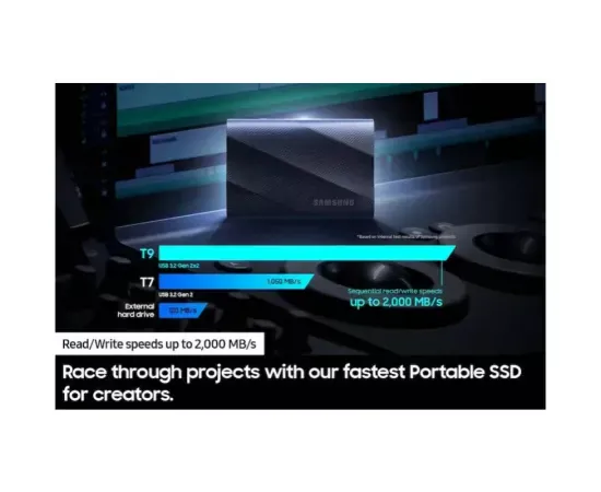 Samsung Portable SSD T9 1TB MU-PG1T0B/EU – Viteză NVMe și portabilitate extremă - Imagine 2