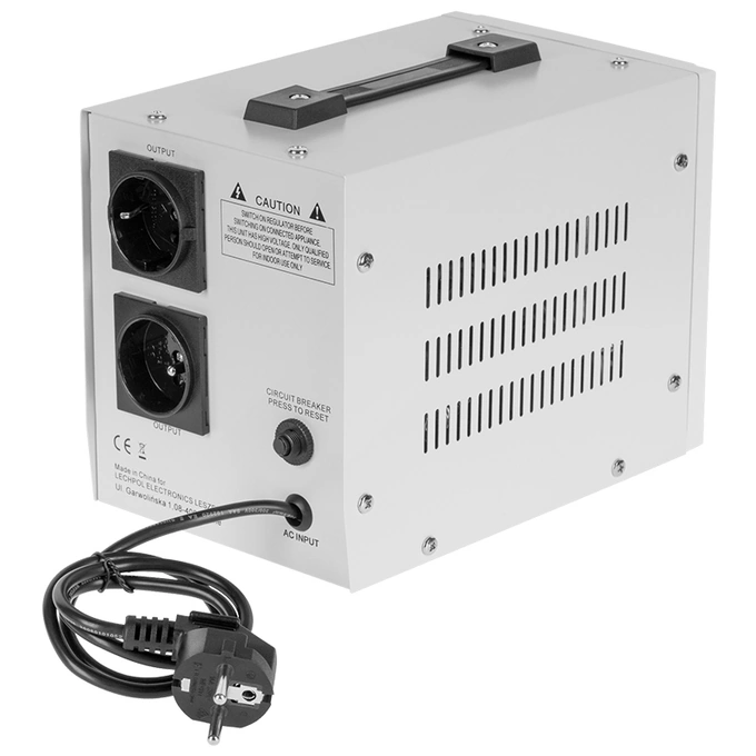 Stabilizator de tensiune monofazat KEMOT SER-2000 URZ3413, 2000 VA, 145-260 V intrare, transformator toroidal C.R.G.O., afisaj LED - Imagine 3