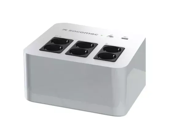 UPS SOCOMEC NPL-0800-D 800VA cu 6 prize Schuko, alb - Imagine 1