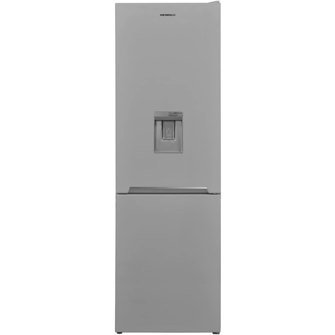 Combina frigorifica HEINNER HCNF-V291SWDE++, 294 L, No Frost MultiCooling, Clasa E, Iluminare LED, Dozator de apa, 186 cm, Argintiu - Imagine 1